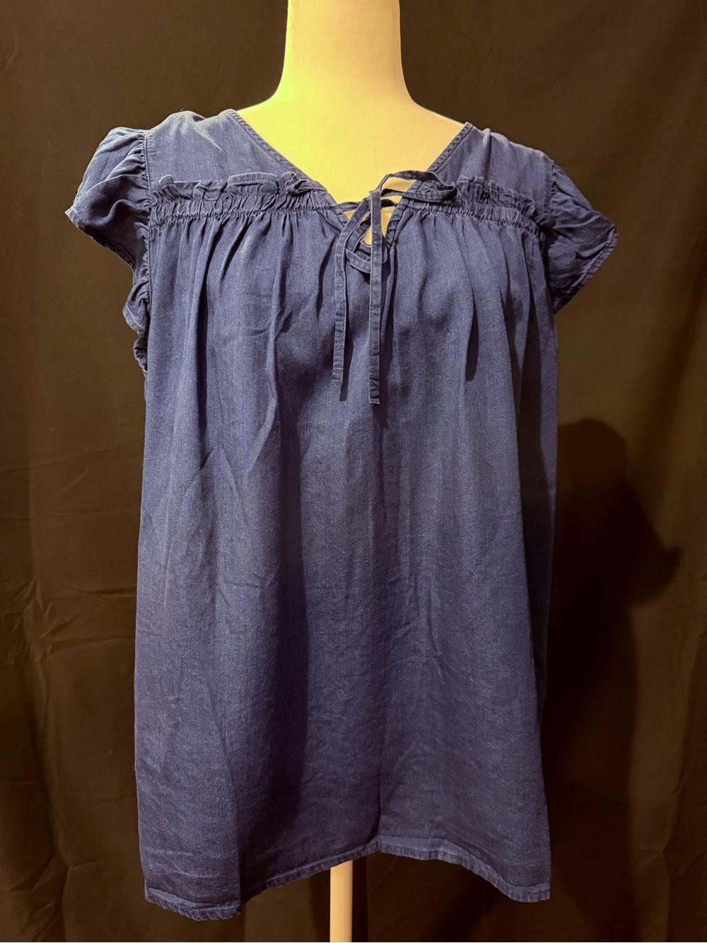 Old Navy Indigo Tie-Front Peasant Tunic